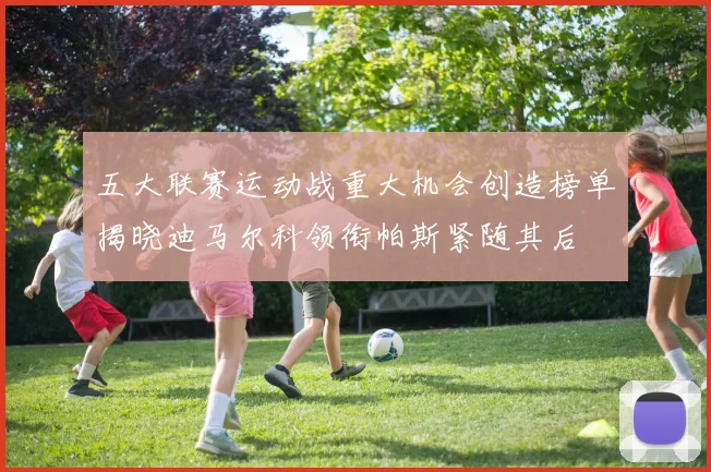 五大联赛运动战重大机会创造榜单揭晓迪马尔科领衔帕斯紧随其后